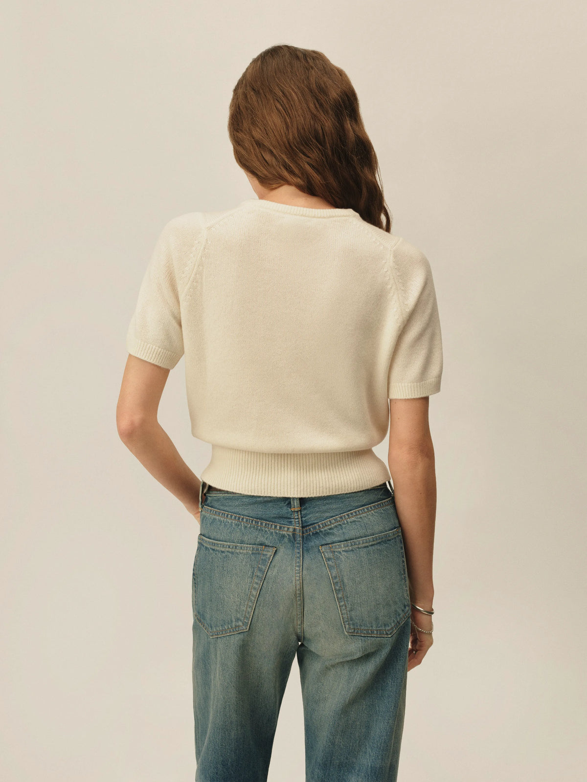 Natural California Cashmere S/S Crew
