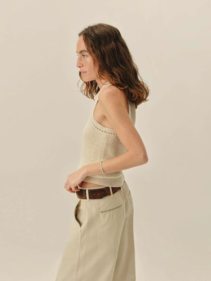 Marled Oatmeal Seafarer Cotton Rib Tank