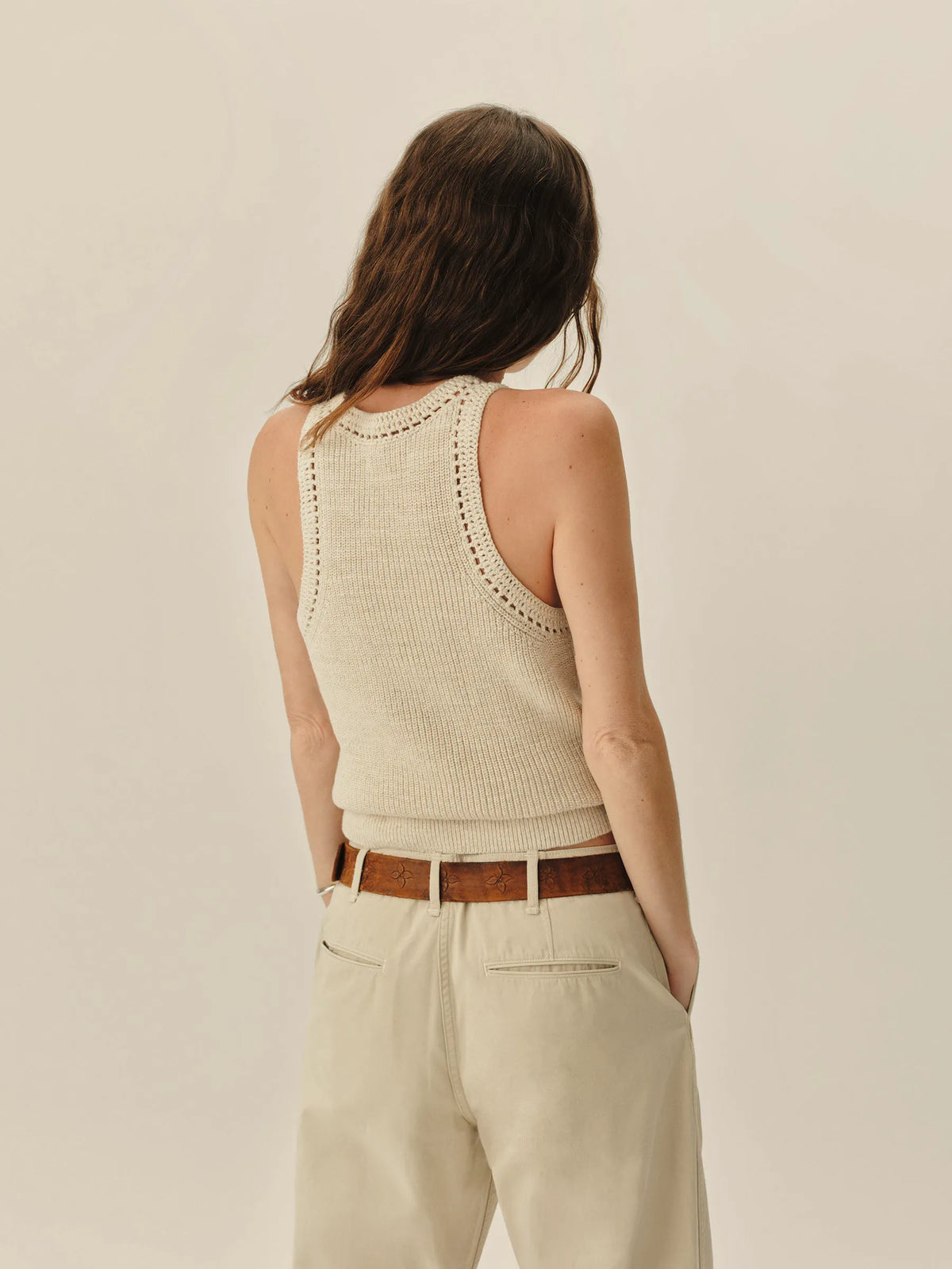 Marled Oatmeal Seafarer Cotton Rib Tank