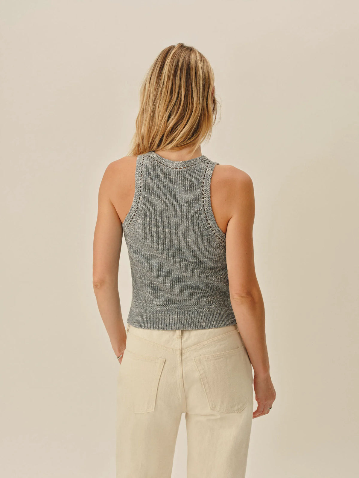 Marled Sky Blue Seafarer Cotton Rib Tank
