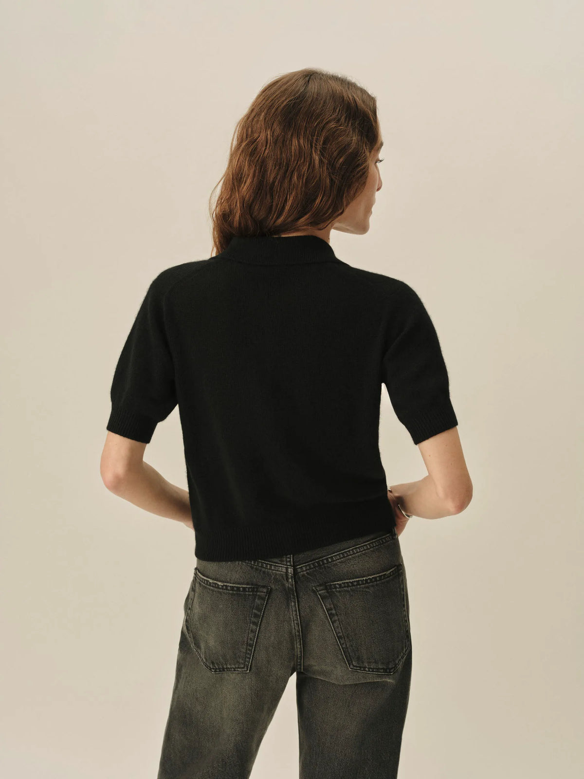 Black Whisperweight Cashmere Polo
