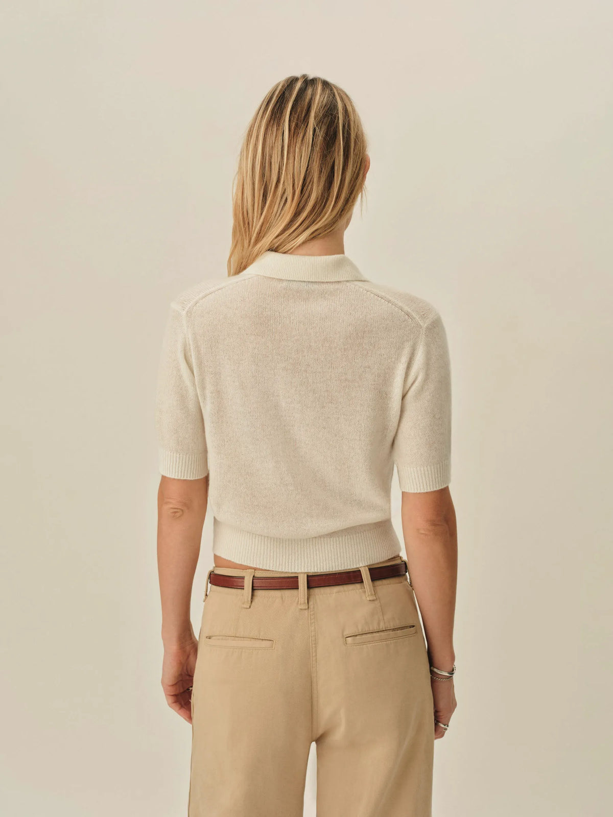 Coconut Whisperweight Cashmere Polo