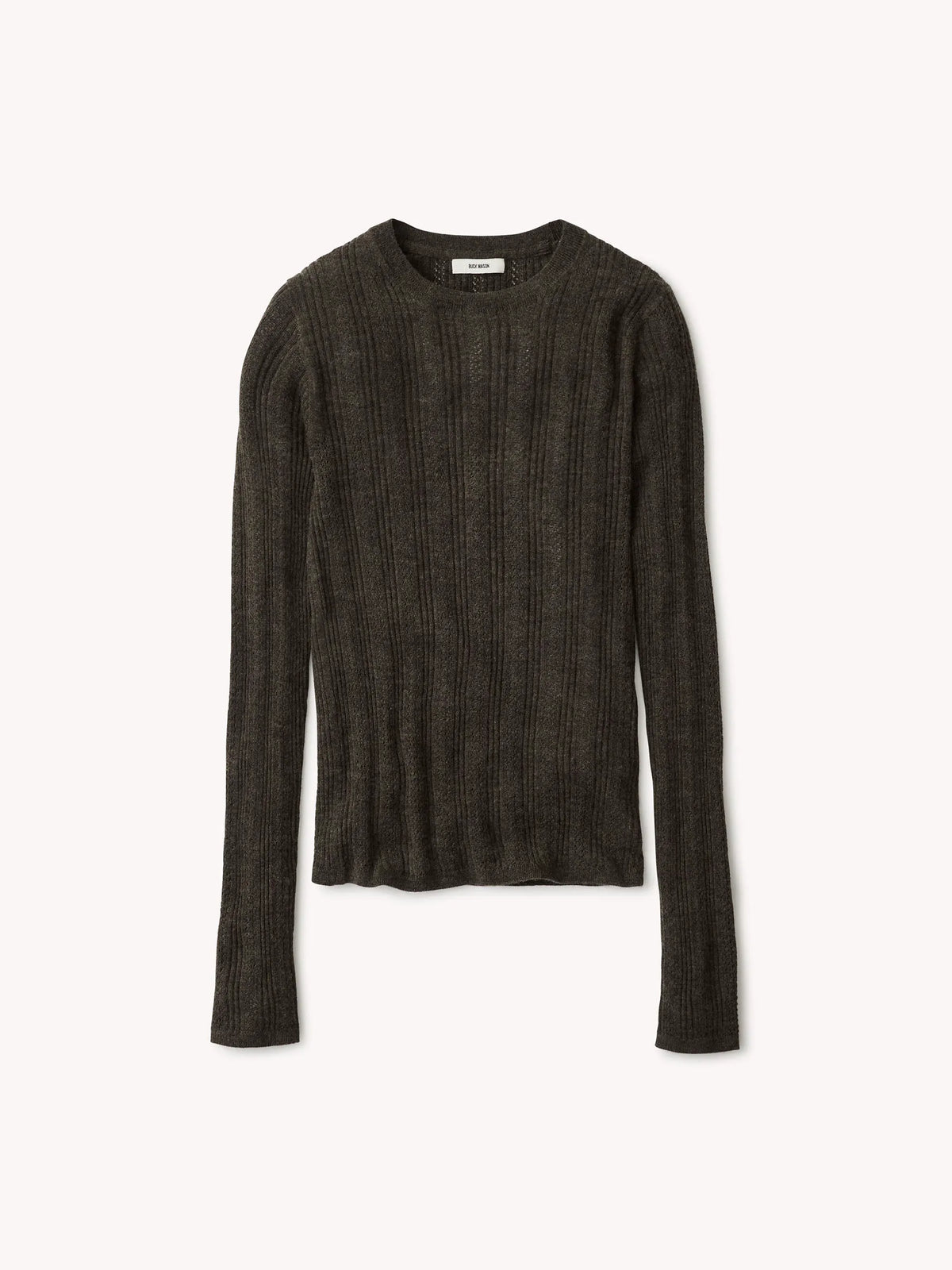 Antique Mineral Featherweight Silk Cashmere Pointelle L/S Crew