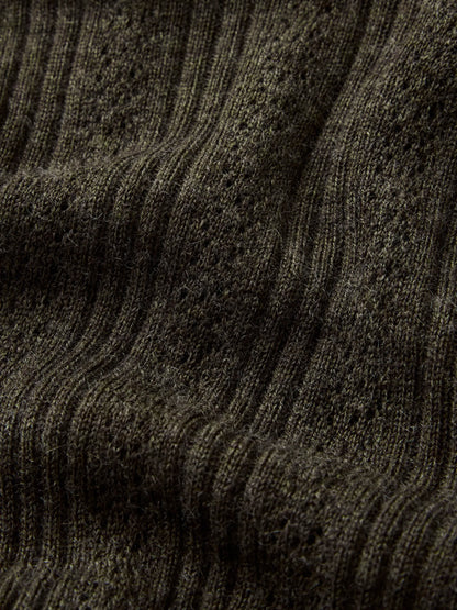 Antique Mineral Featherweight Silk Cashmere Pointelle L/S Crew