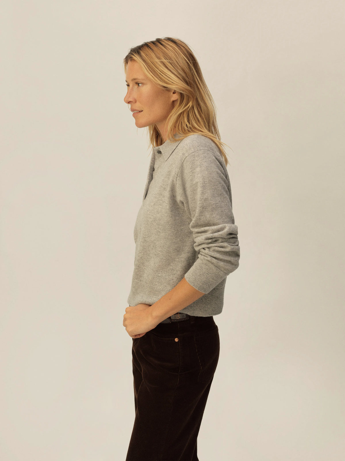 Heather Grey California Cashmere Polo