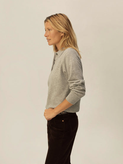 Heather Grey California Cashmere Polo