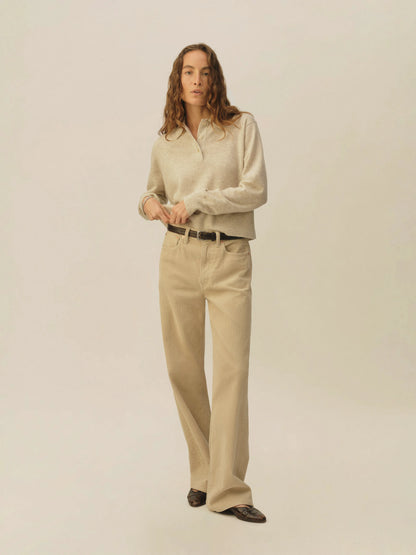 Heather Oat California Cashmere Polo