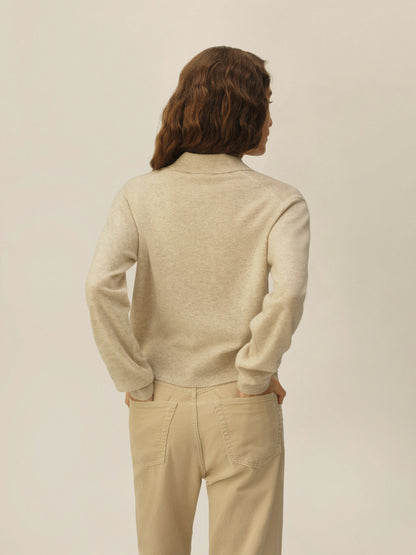 Heather Oat California Cashmere Polo