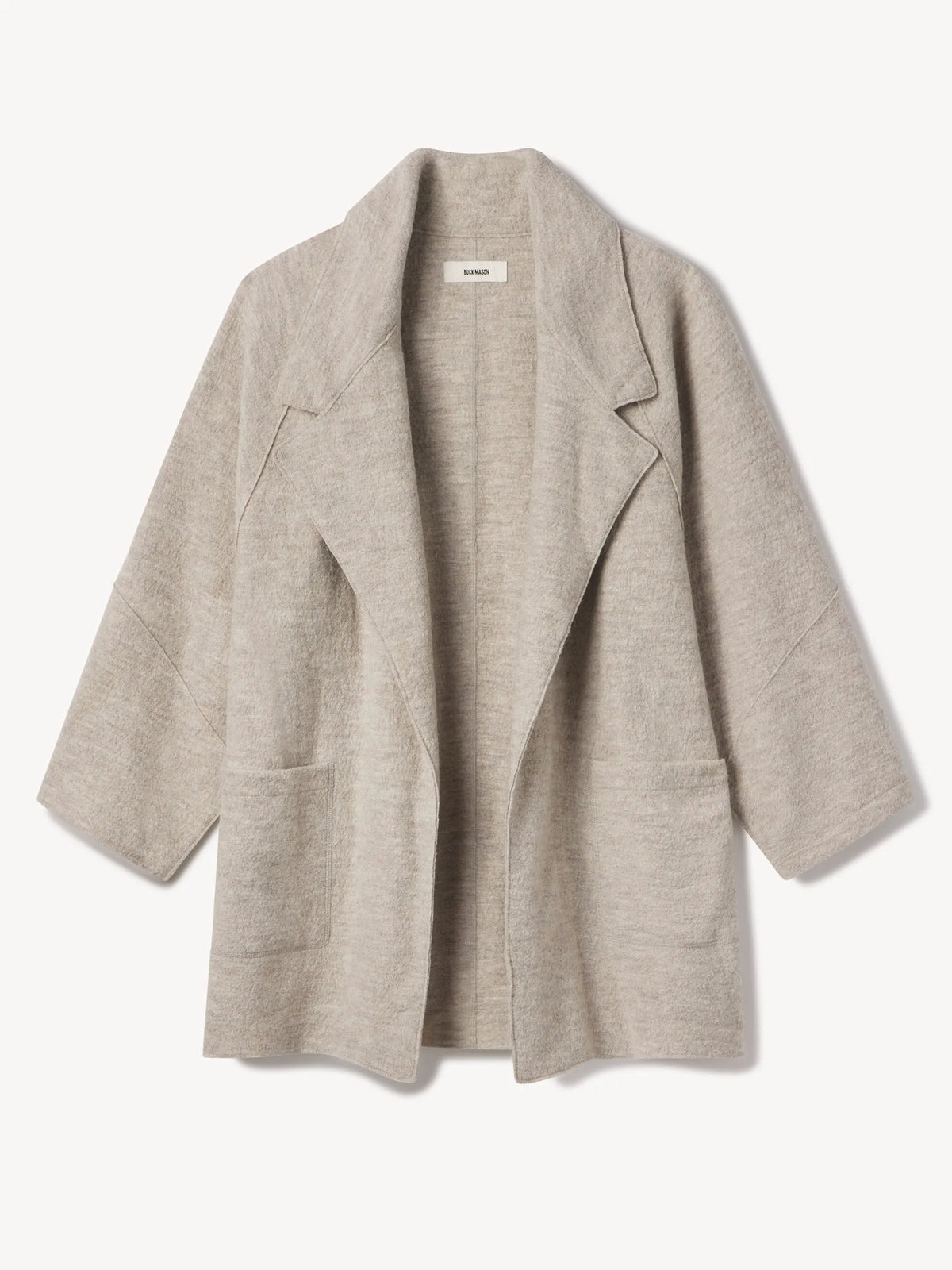 Marled Oatmeal Felted Wool Blanket Coat
