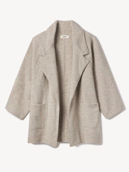 Marled Oatmeal Felted Wool Blanket Coat