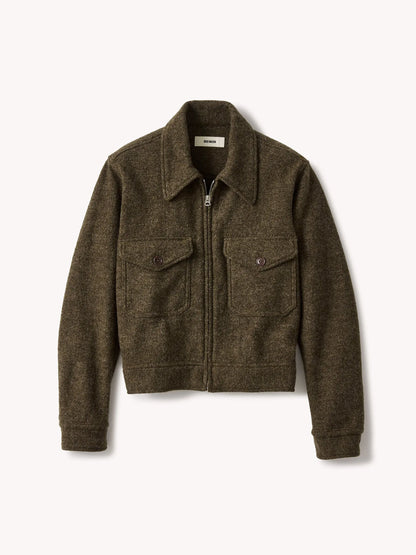 Marled Coastal Bluff Felted Wool Rider Jacket