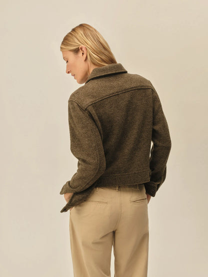 Marled Coastal Bluff Felted Wool Rider Jacket