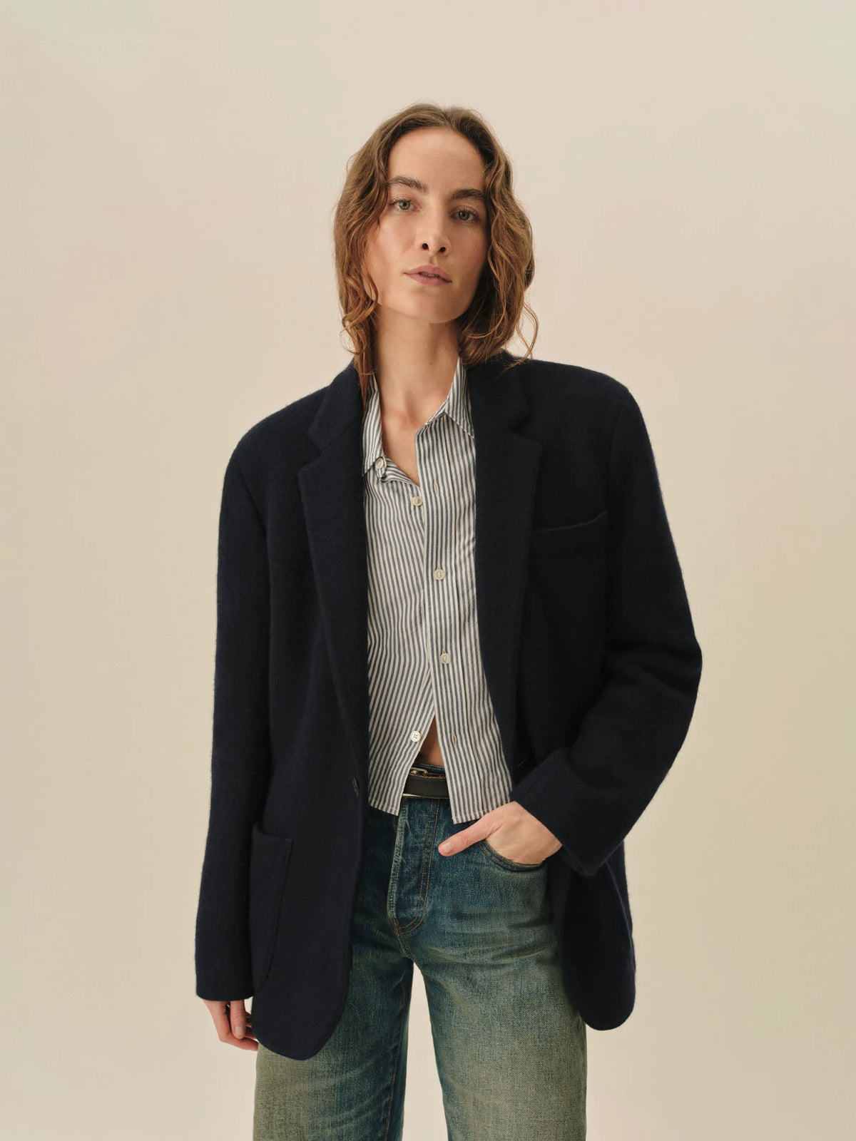 Dark Navy Weekend Wool Blazer