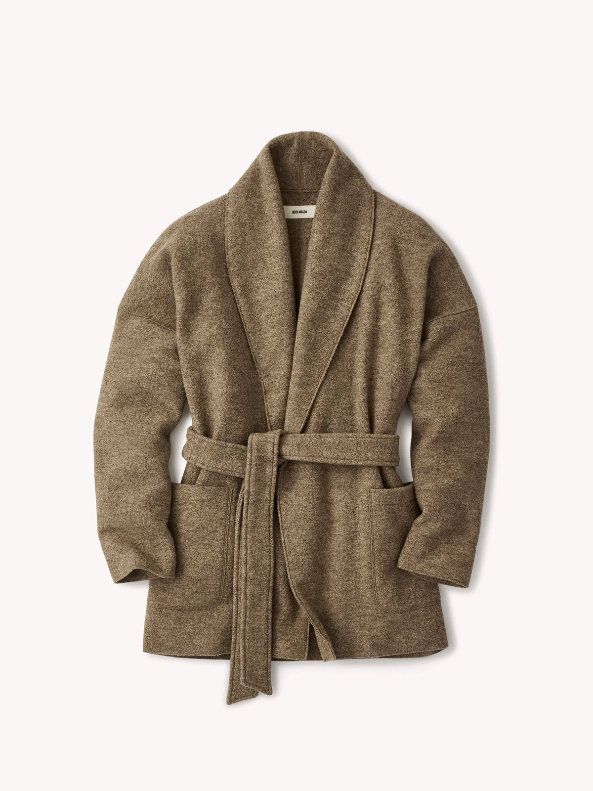 Marled Cardamom Felted Wool Wrap Coat