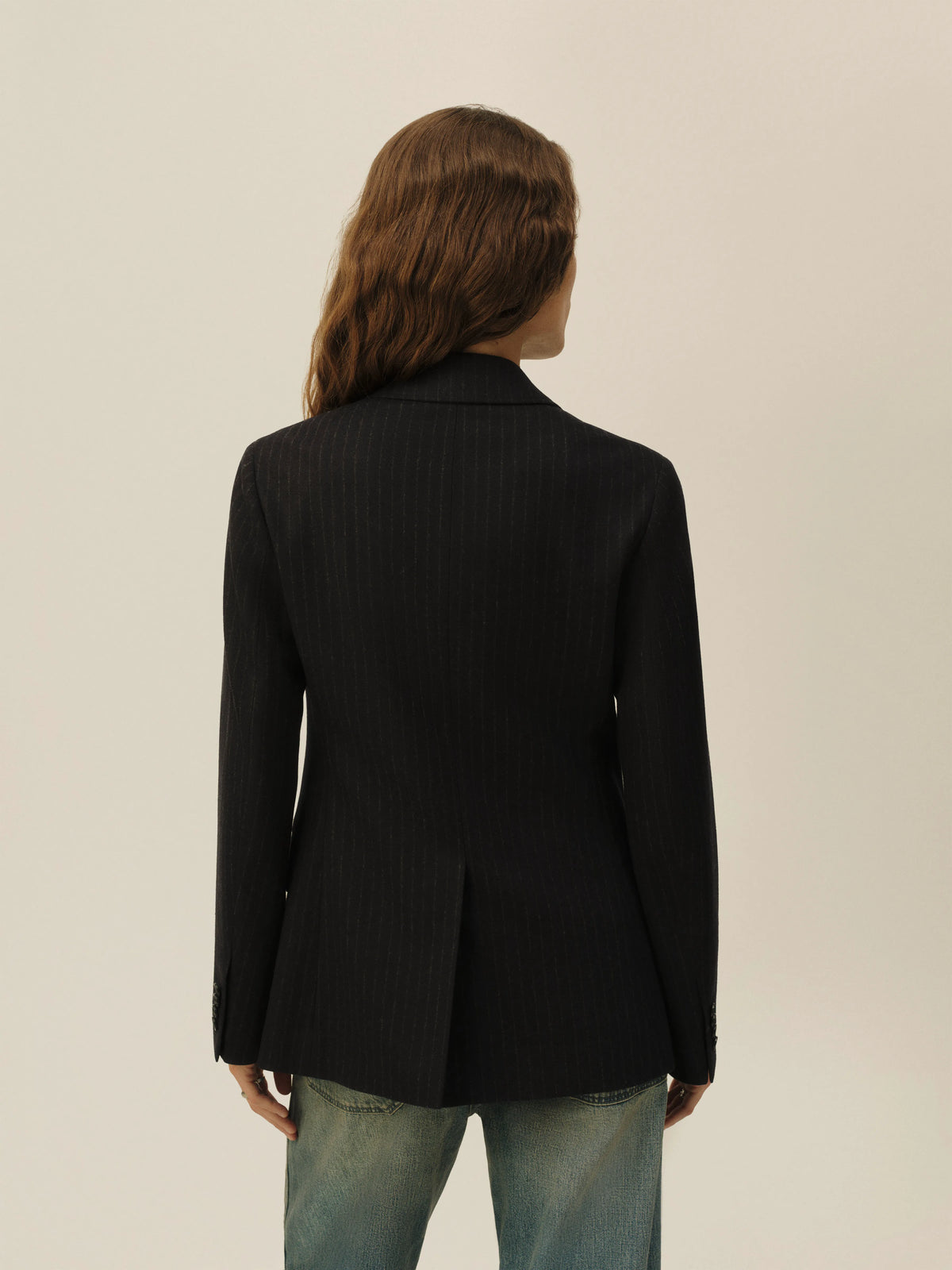 Navy Chalk Stripe Hollywood Blazer