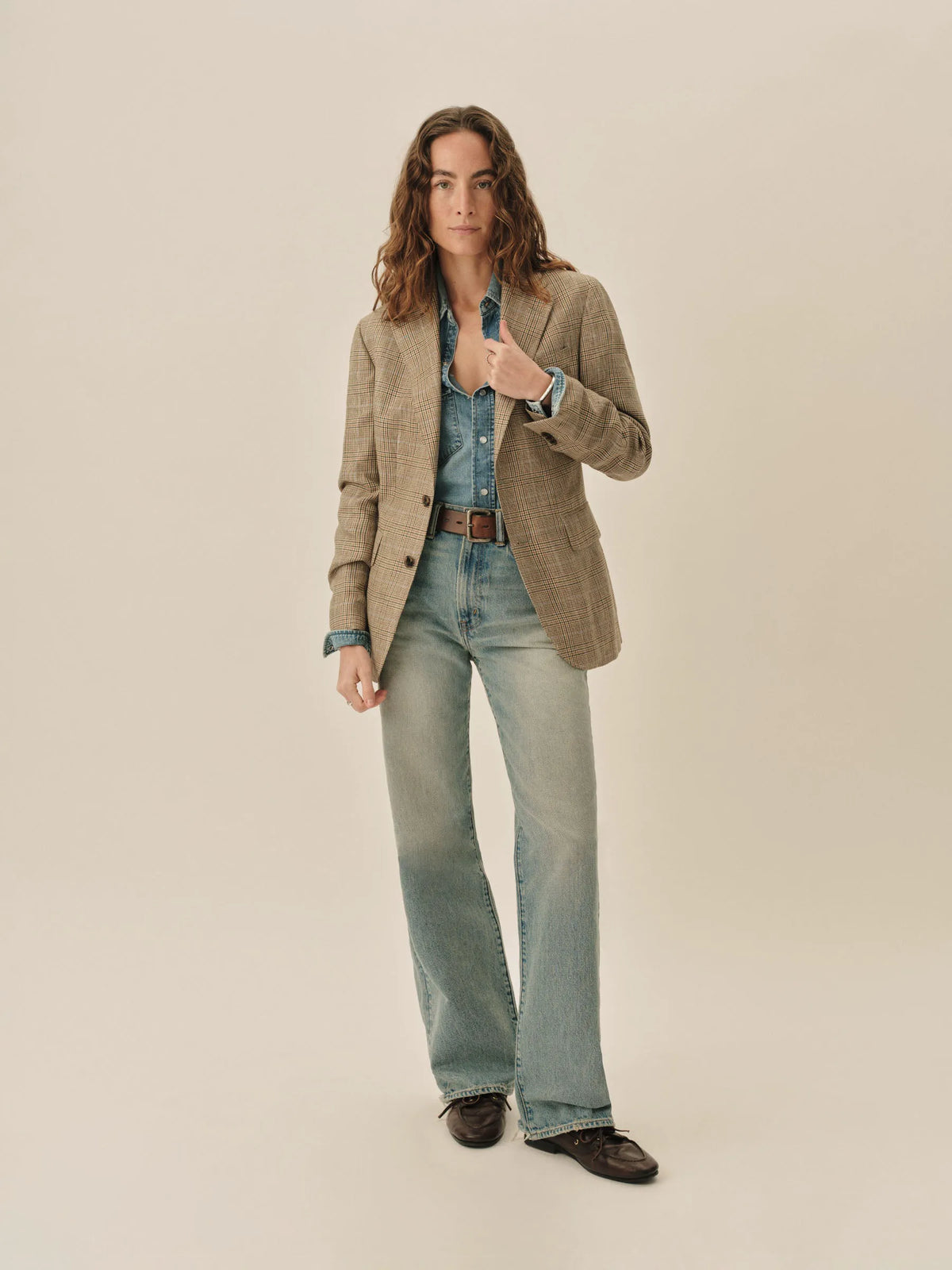 Campus Point Glen Plaid Hutton Linen Blazer