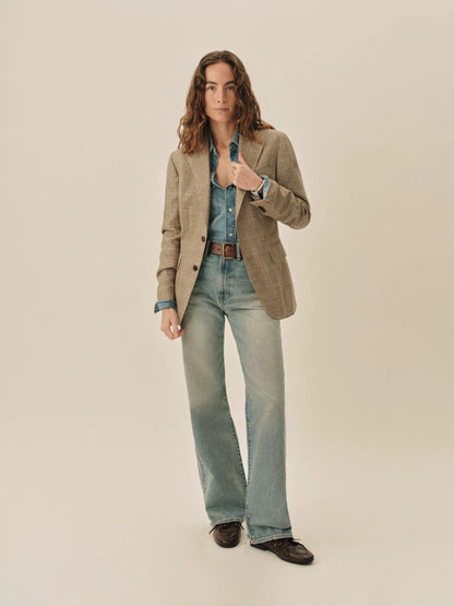 Campus Point Glen Plaid Hutton Linen Blazer
