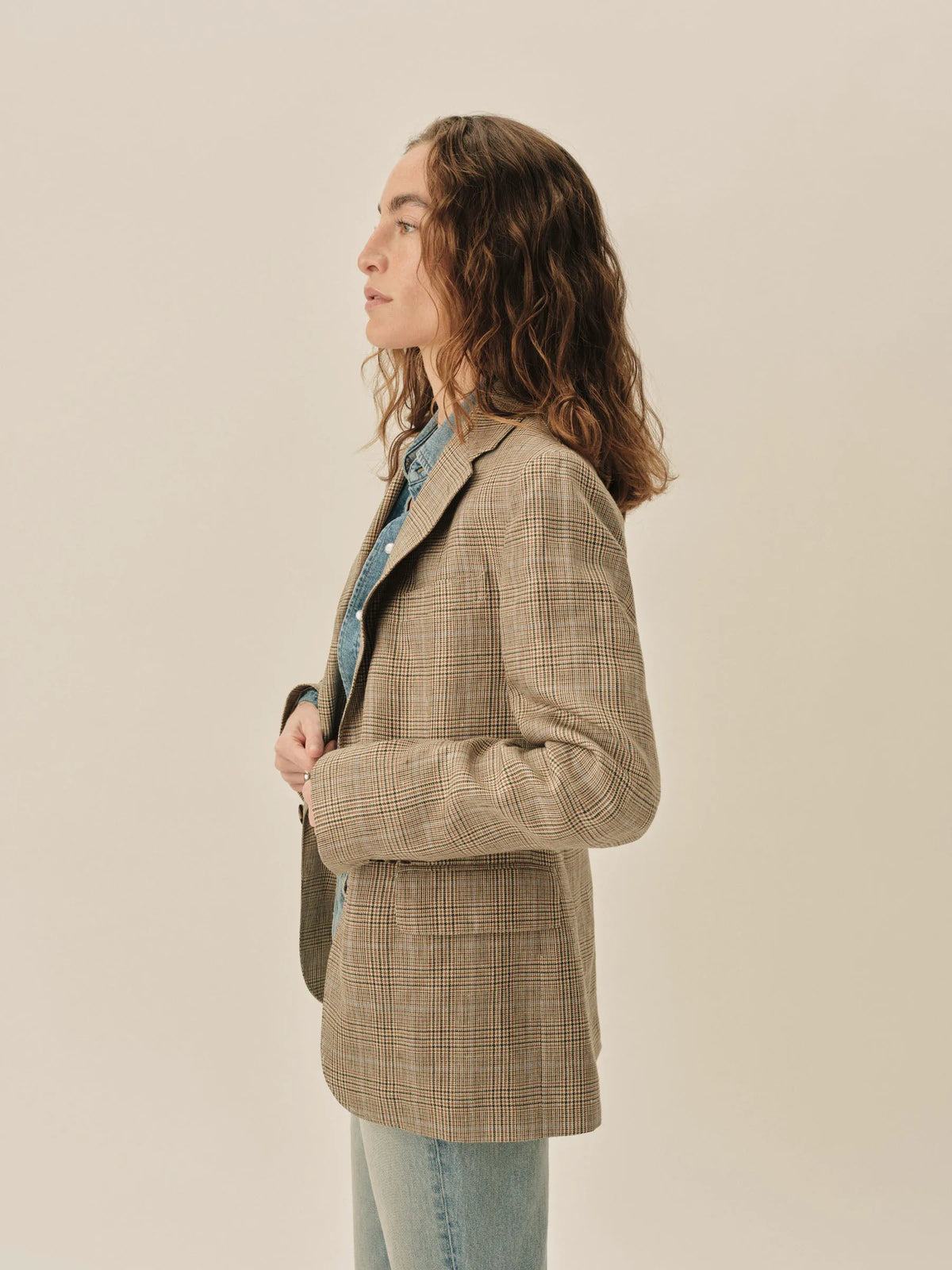 Campus Point Glen Plaid Hutton Linen Blazer