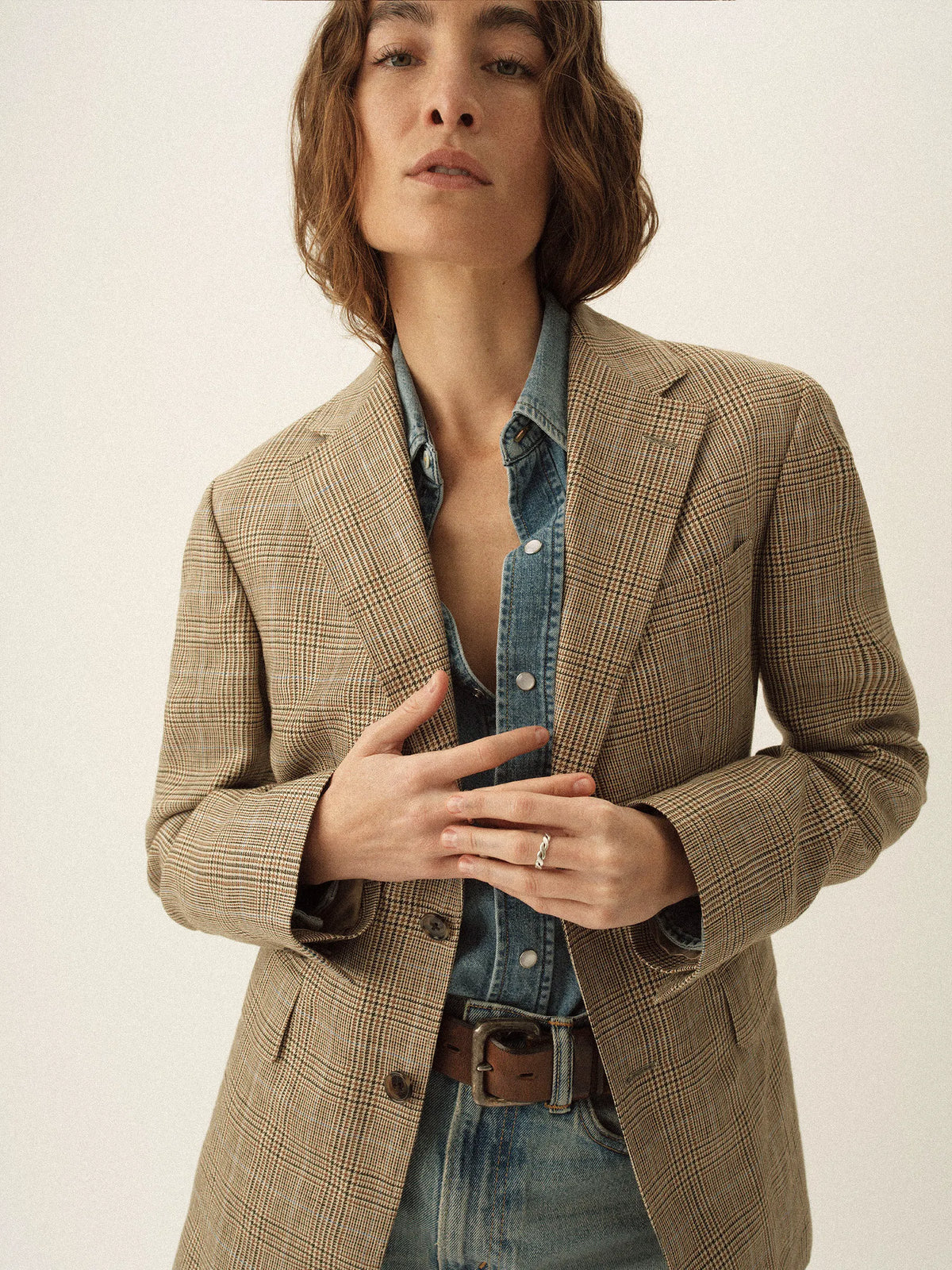 Campus Point Glen Plaid Hutton Linen Blazer