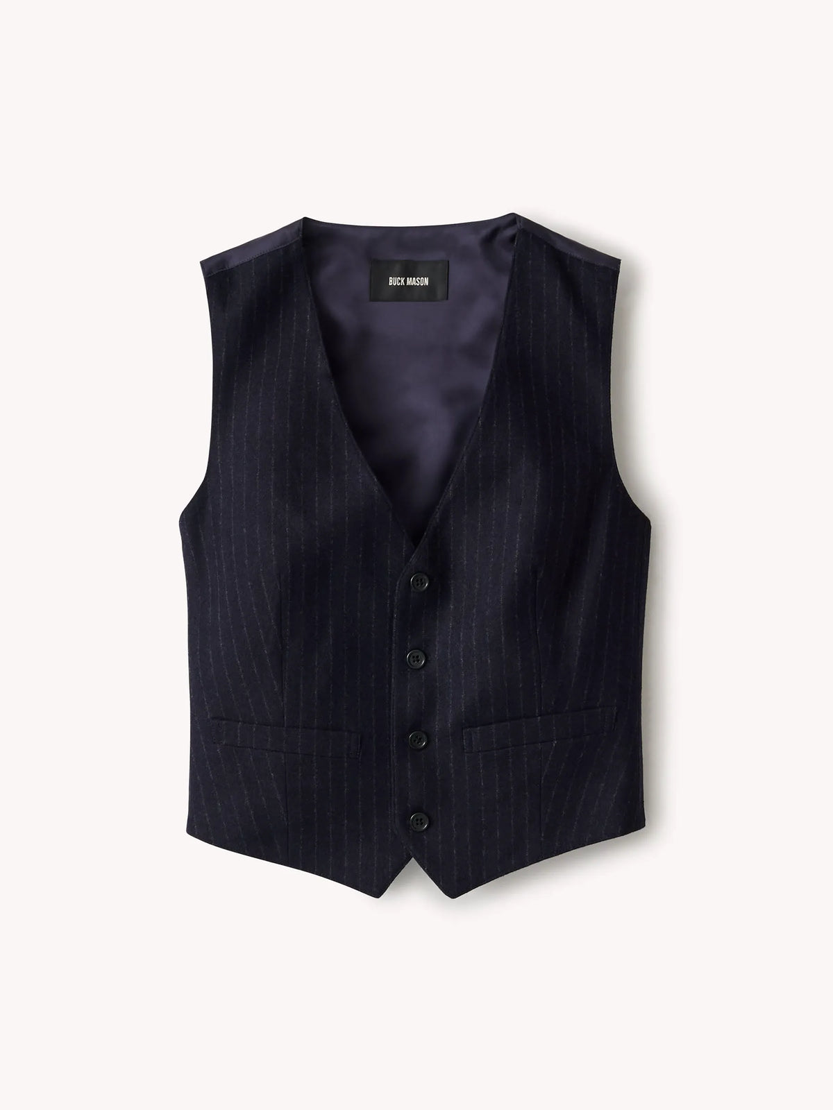 Navy Chalk Stripe Hollywood Vest