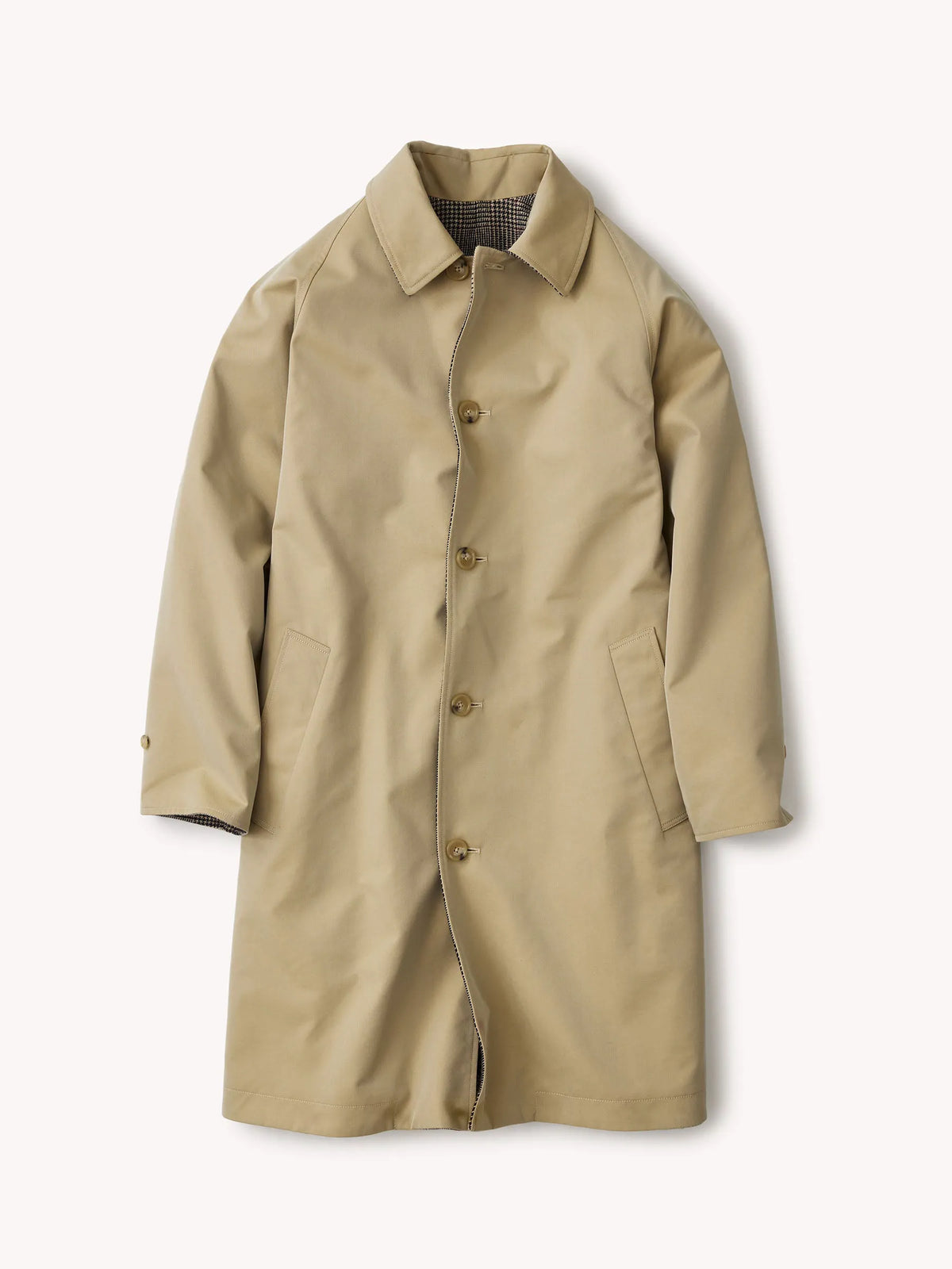 Khaki / Redwood Plaid Reversibe Mac Coat