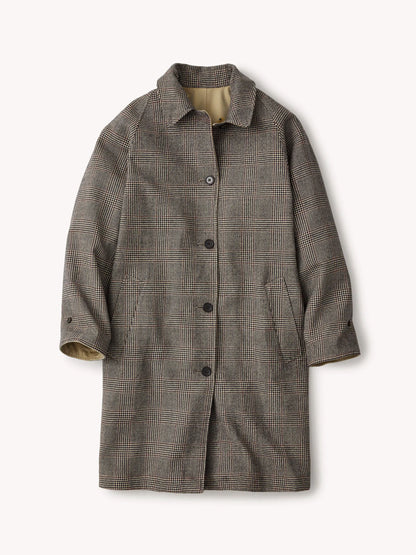 Khaki / Redwood Plaid Reversibe Mac Coat