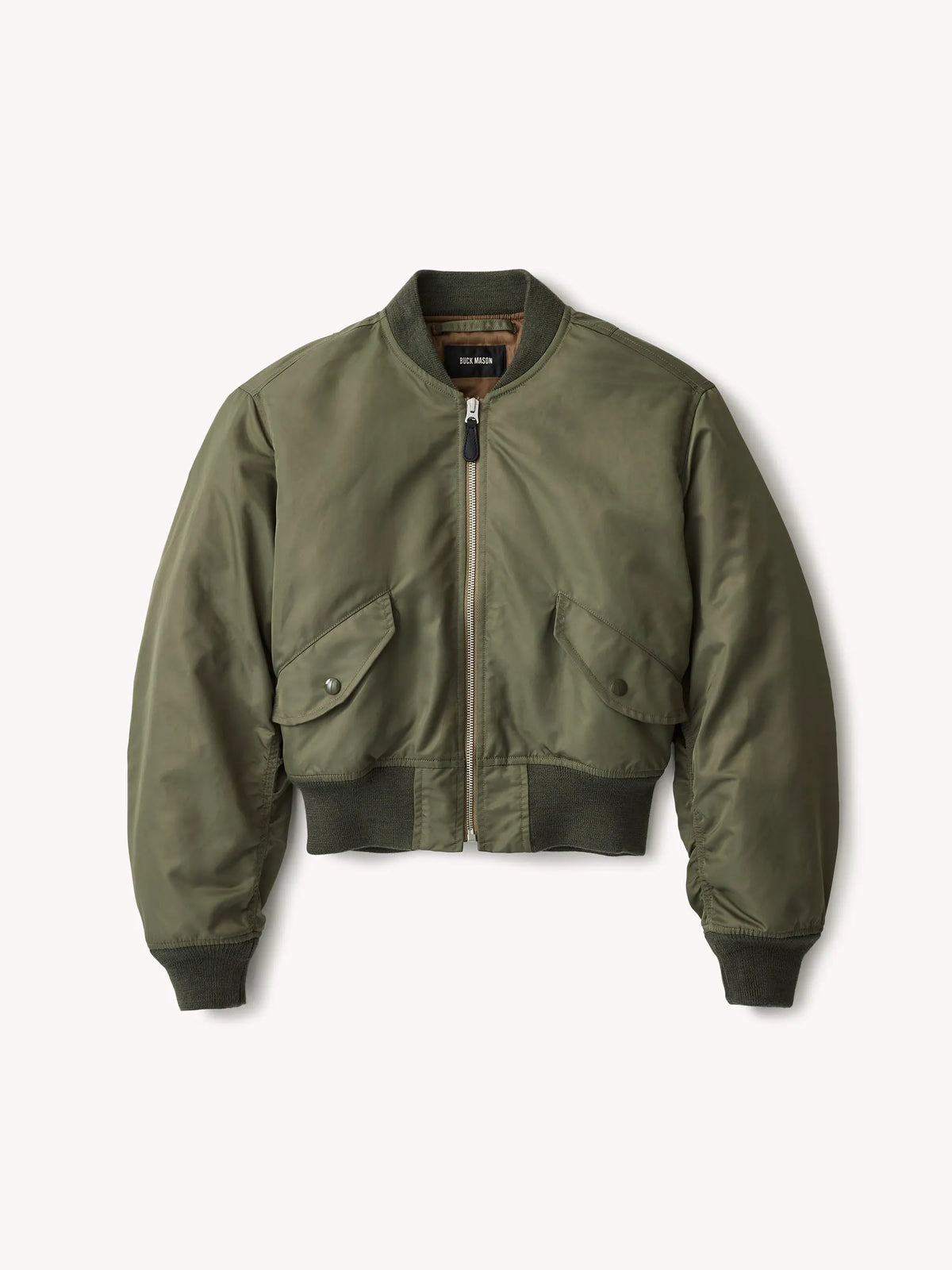 Soft Sage Cropped Flight Nylon Lz Bomber