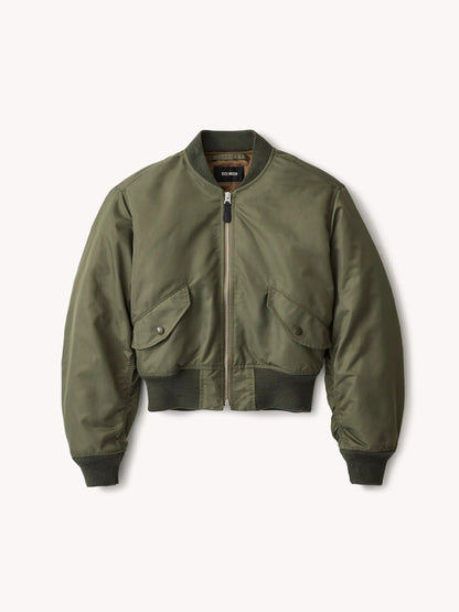 Soft Sage Cropped Flight Nylon Lz Bomber
