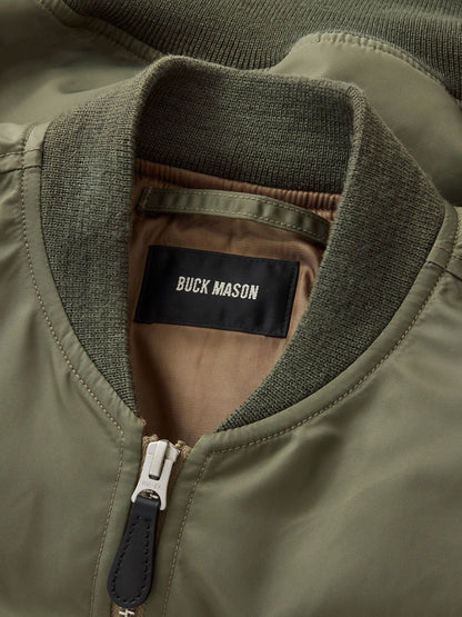 Soft Sage Cropped Flight Nylon Lz Bomber