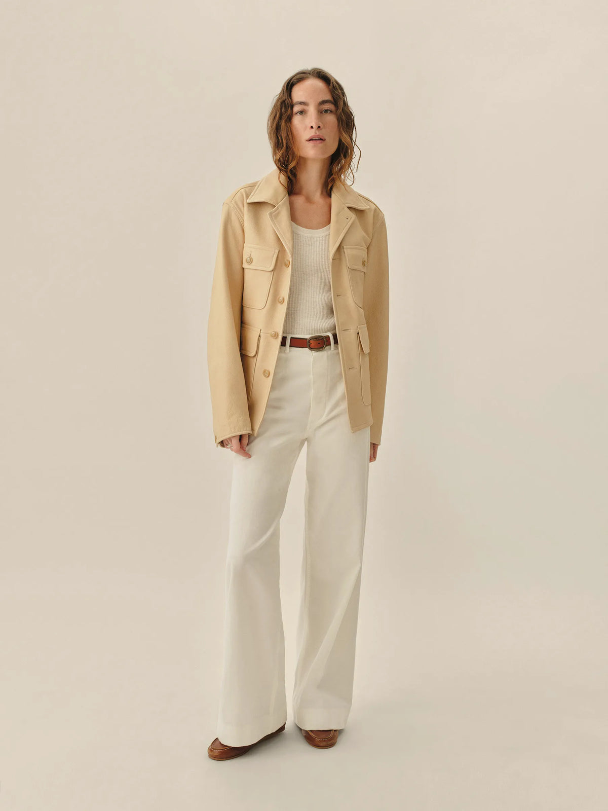 Ivory Pebbled Deerskin All Day Field Jacket