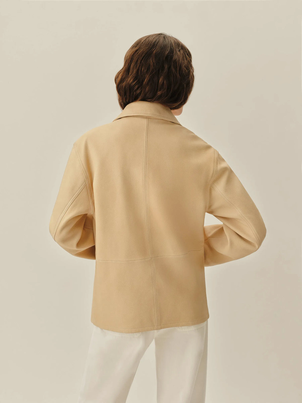 Ivory Pebbled Deerskin All Day Field Jacket