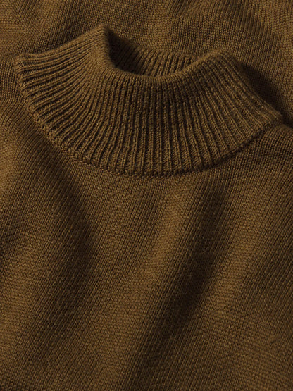 Brown Anatomica Mock Neck Sweater
