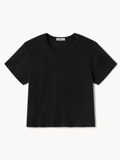 Black Pima Boxy Crew