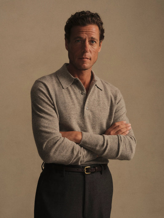 Heather Grey California Cashmere Polo