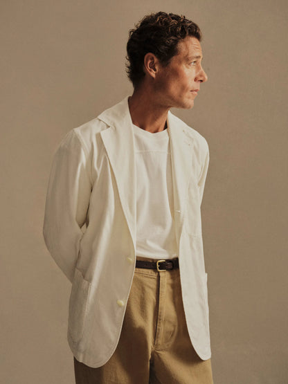 White Chateau Cotton Linen Carry-On Jacket