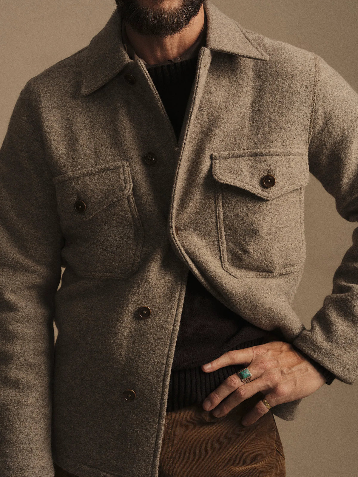 Heather Stone Felted Field Shirt
