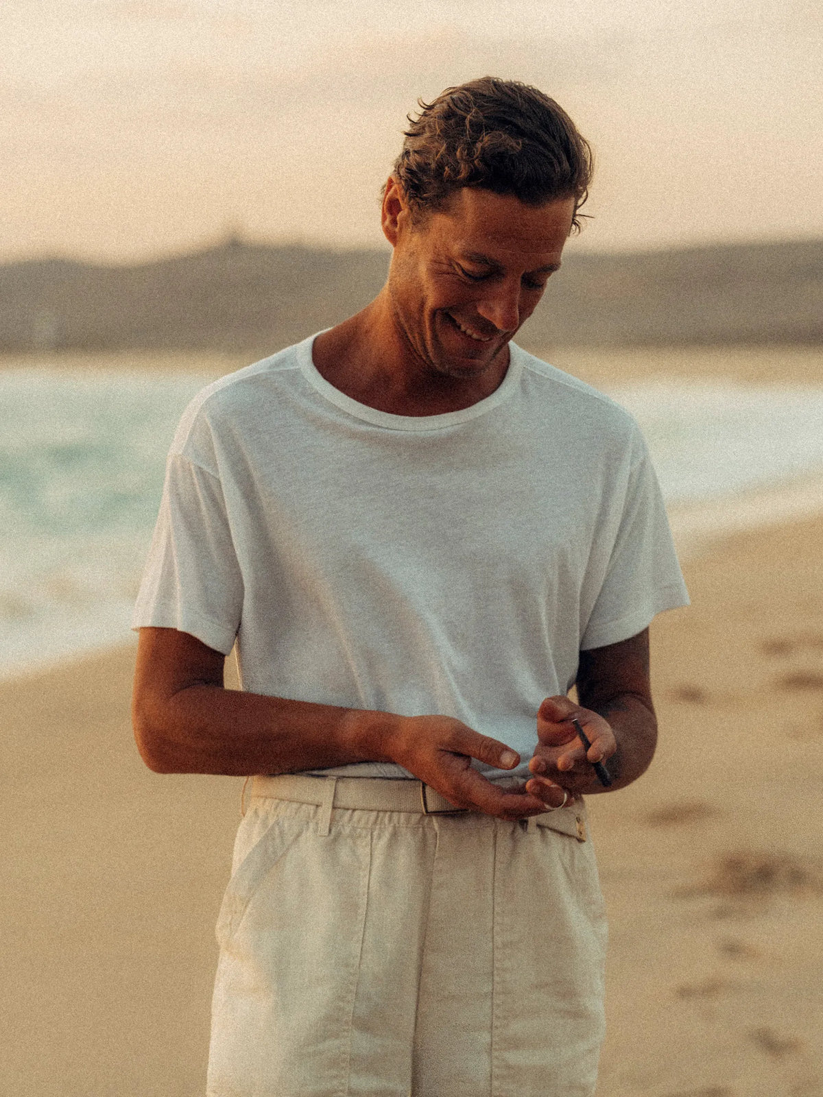 White Japanese Cool Cashmere Knit Tee