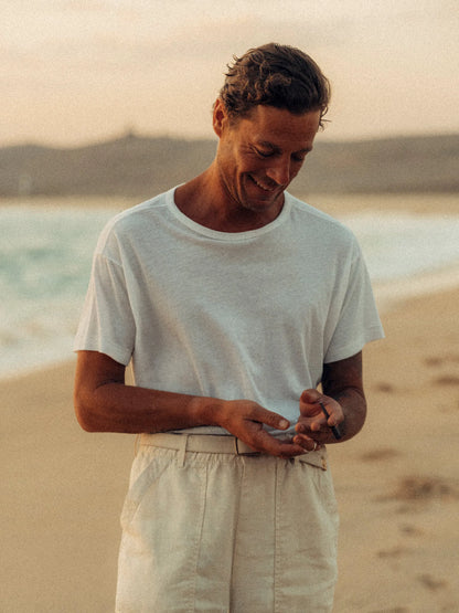 White Japanese Cool Cashmere Knit Tee