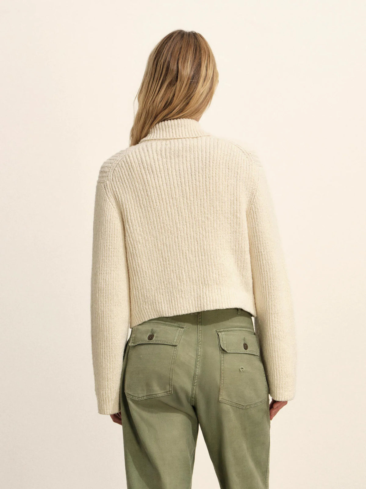 Natural Soft Spun Cotton Collared Cardigan