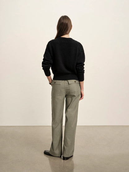 Deep Night Soft Spun Cotton Boxy Cardigan