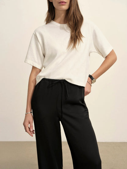 Black Duskdream Satin Pull-On Pant
