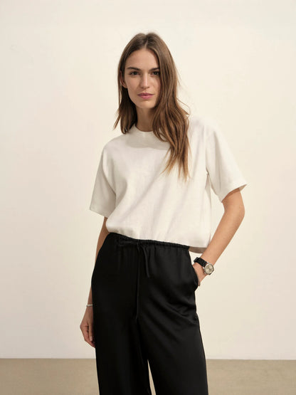 Black Duskdream Satin Pull-On Pant