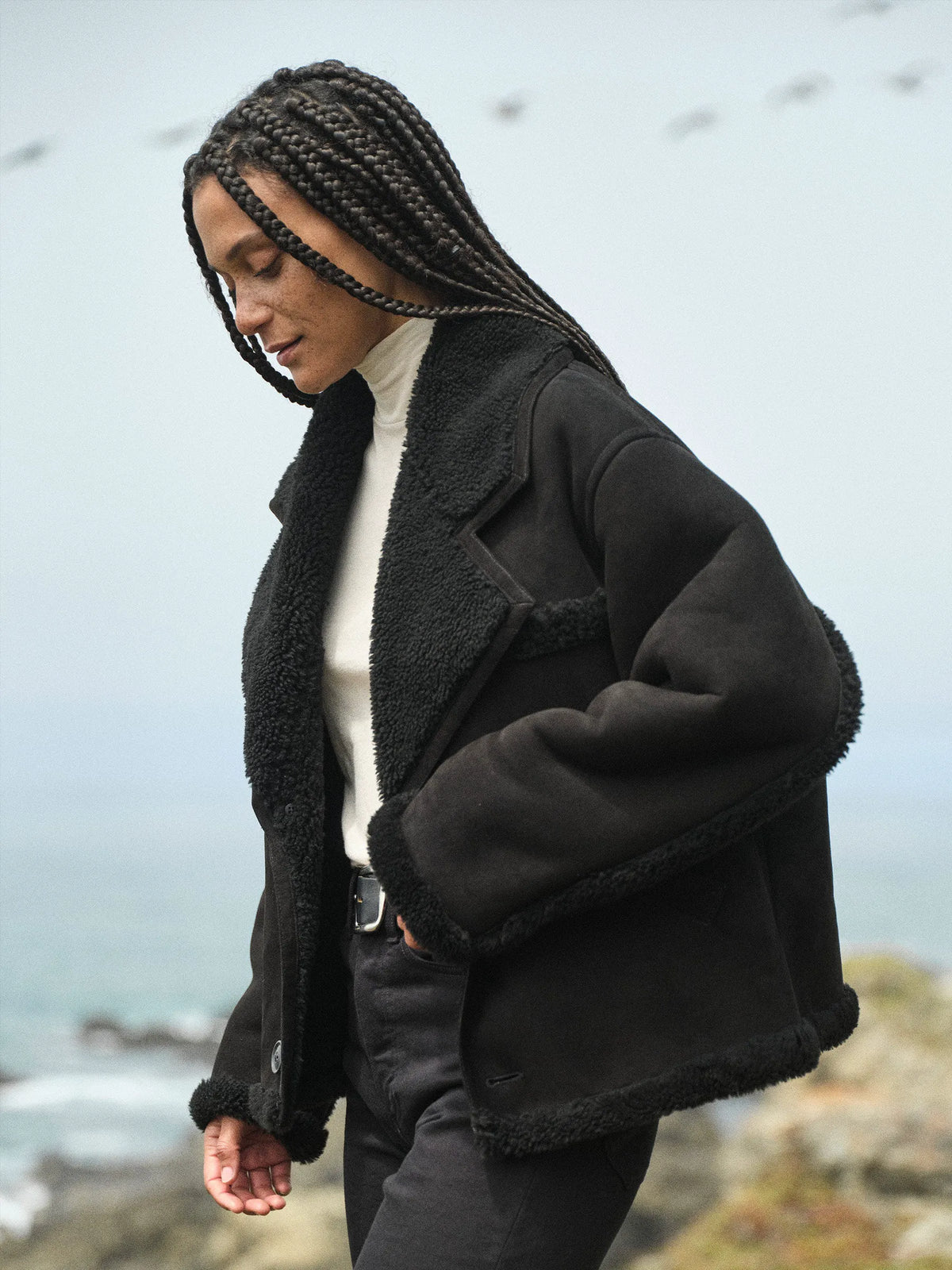 Black Shearling Ranch Jacket