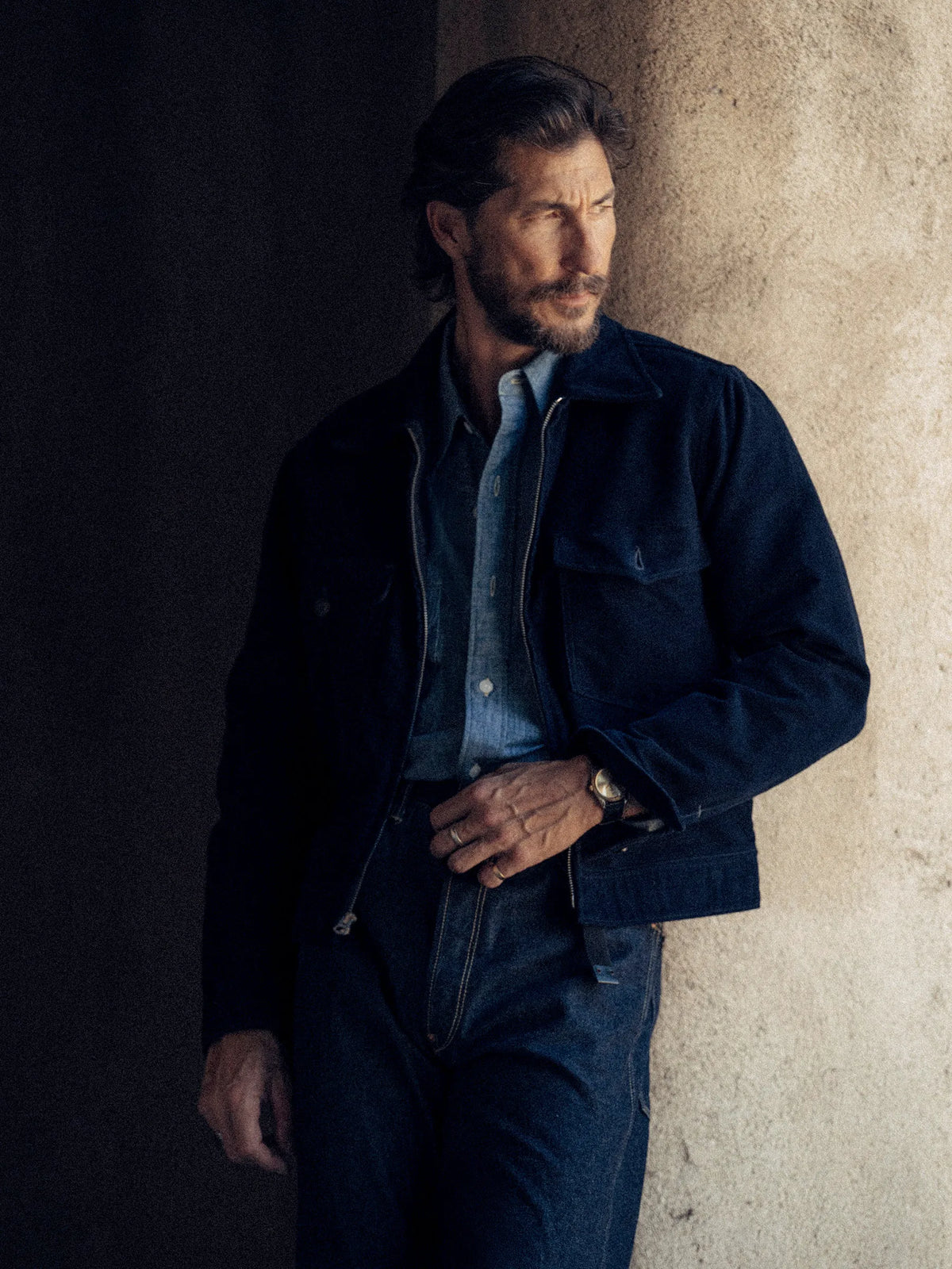 Midnight Italian Doeskin Station Jacket