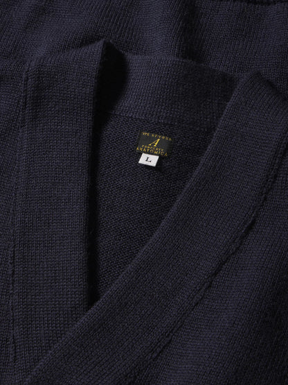 Navy Anatomica Wool V Neck Sweater