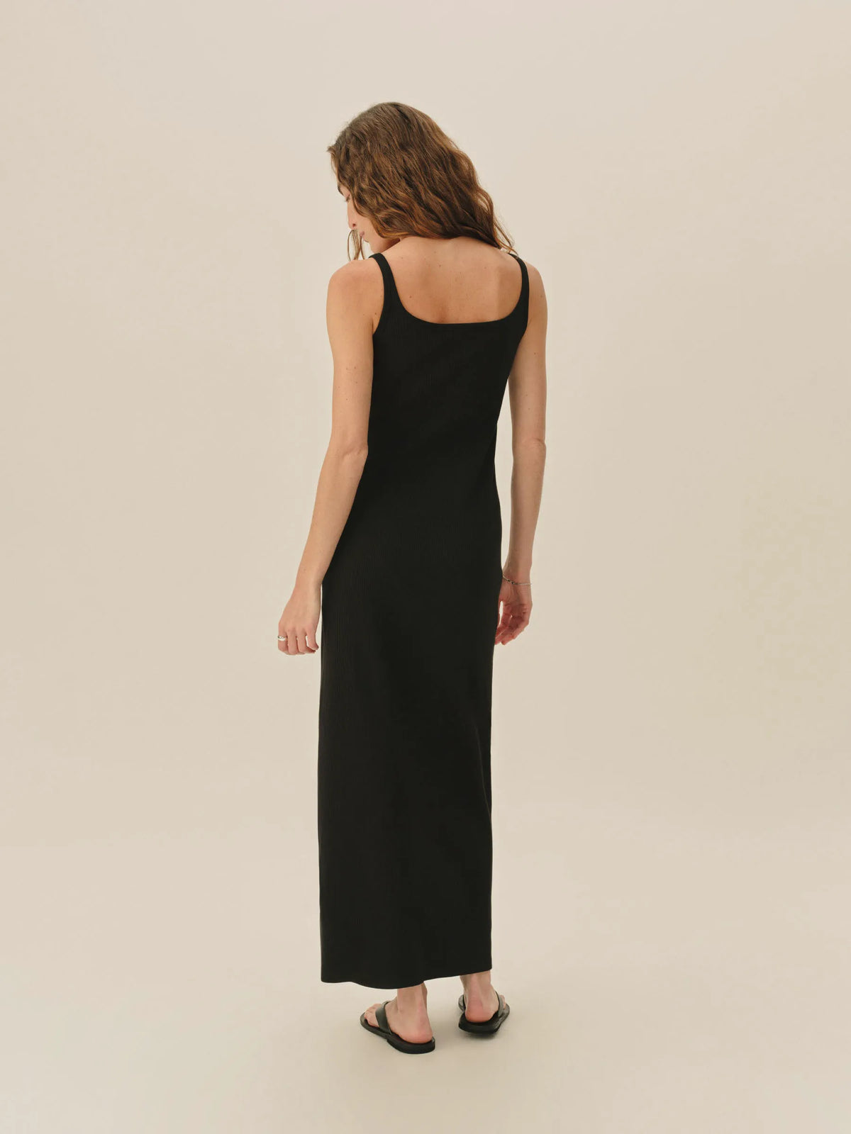 Black Surplus Rib Scoop Tank Dress