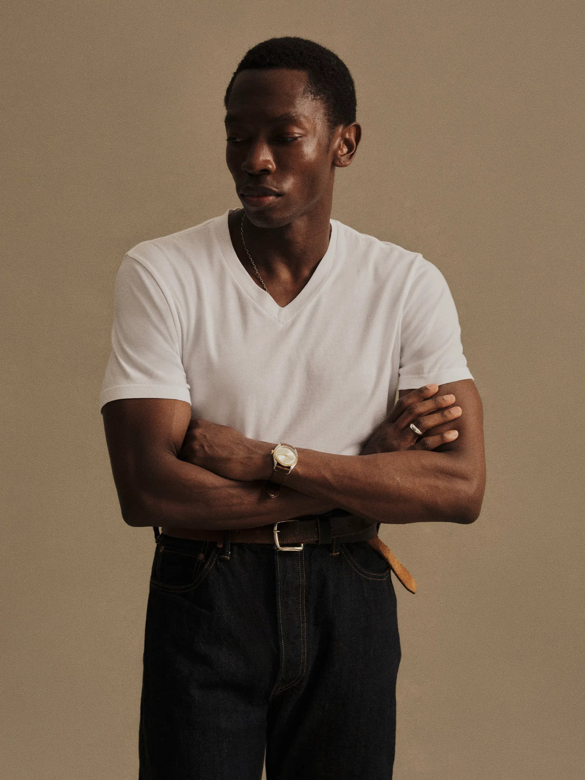 White Pima Classic V-Neck Tee