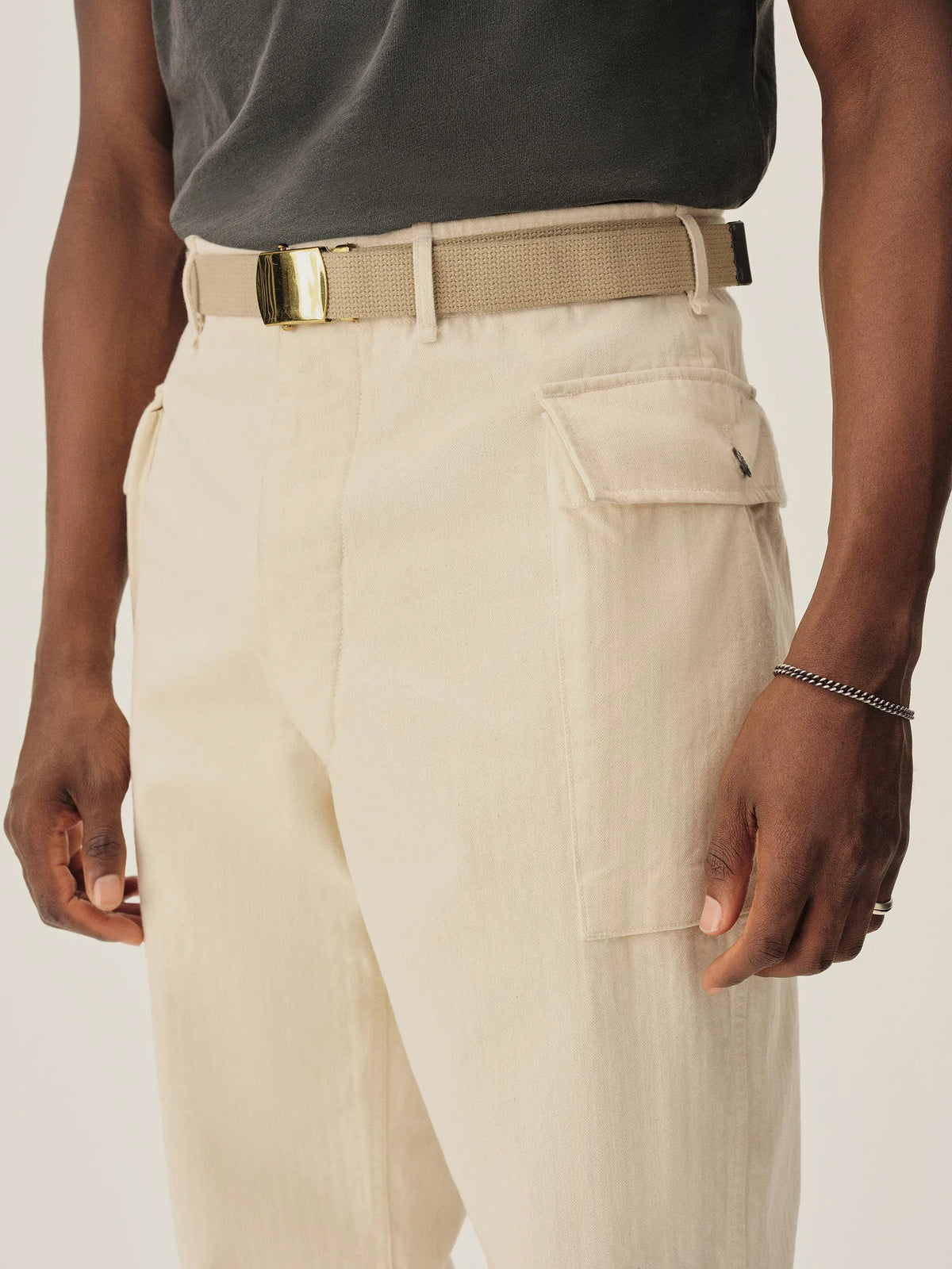 Seeded Natural Omaha Flyweight HBT P-43 Cargo Pant