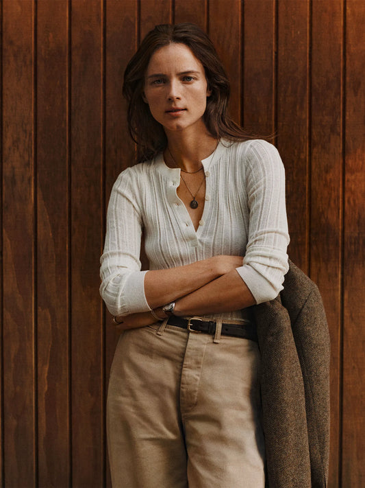 White Keepsake Pointelle Henley
