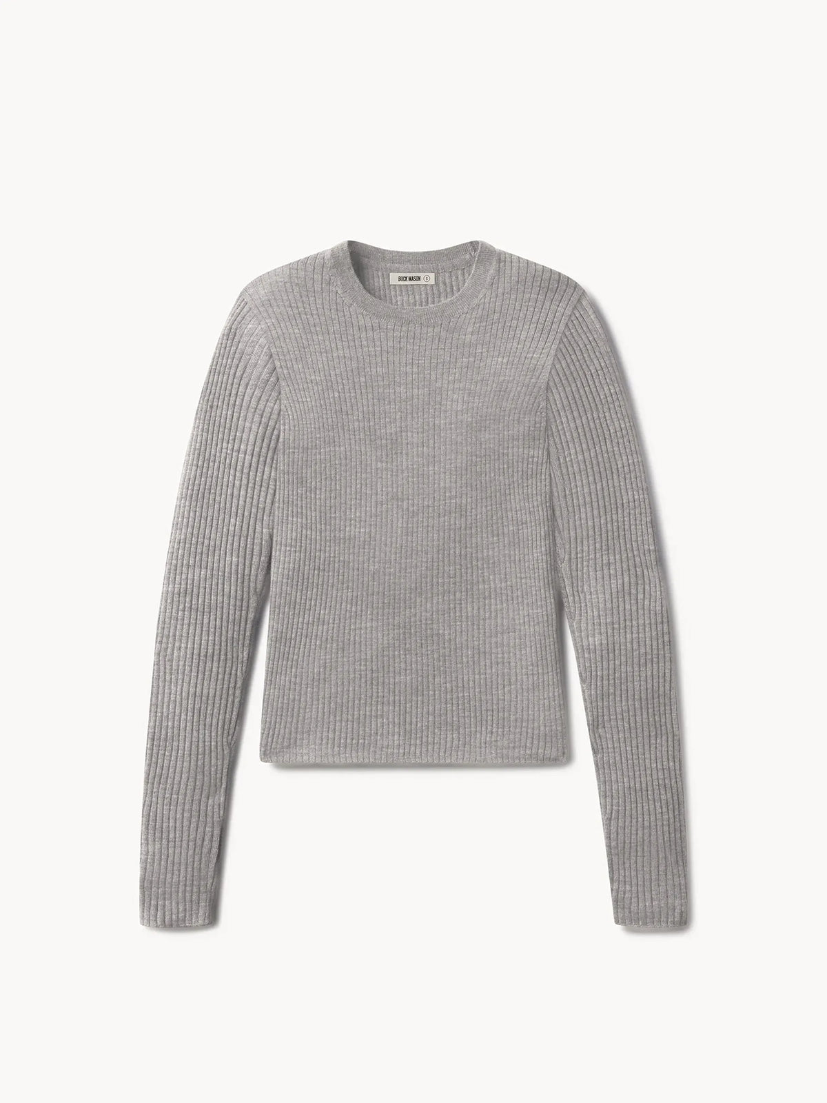 Heather Grey Featherweight Silk Cashmere L/S Crew